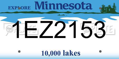 1EZ2153 Minnesota License Plate