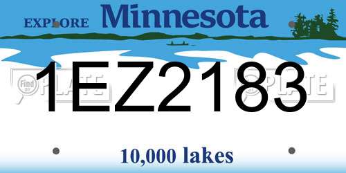 1EZ2183 Minnesota License Plate