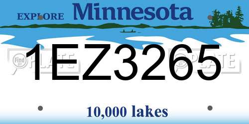1EZ3265 Minnesota License Plate