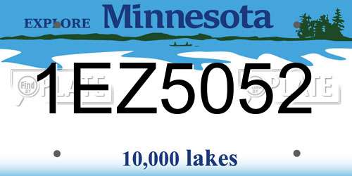 1EZ5052 Minnesota License Plate