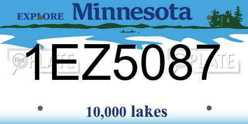 1EZ5087 Minnesota License Plate