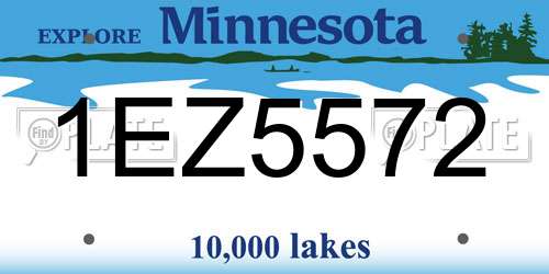 1EZ5572 Minnesota License Plate