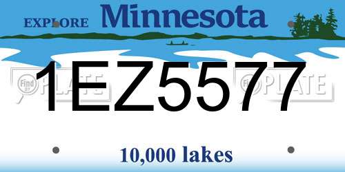 1EZ5577 Minnesota License Plate