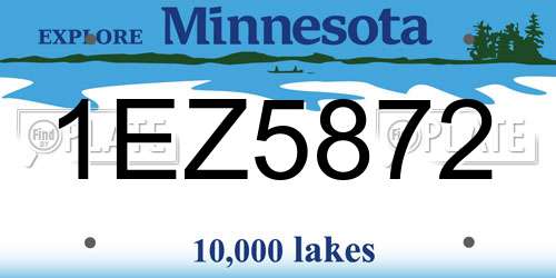 1EZ5872 Minnesota License Plate