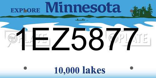 1EZ5877 Minnesota License Plate