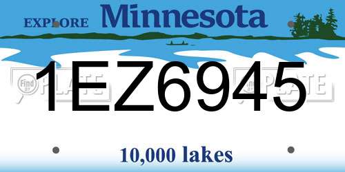 1EZ6945 Minnesota License Plate
