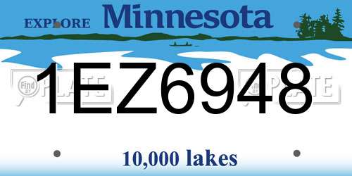 1EZ6948 Minnesota License Plate