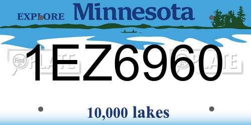 1EZ6960 Minnesota License Plate