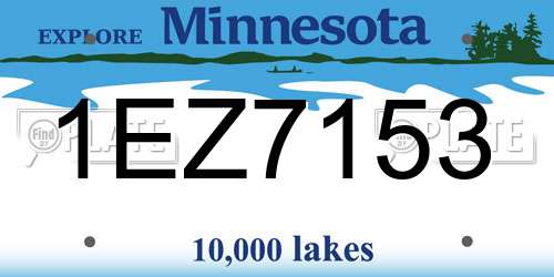 1EZ7153 Minnesota License Plate