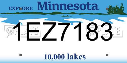 1EZ7183 Minnesota License Plate