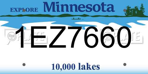 1EZ7660 Minnesota License Plate