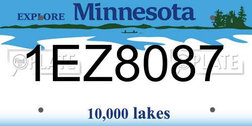 1EZ8087 Minnesota License Plate