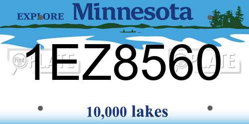 1EZ8560 Minnesota License Plate
