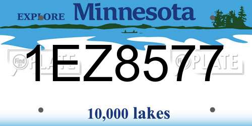 1EZ8577 Minnesota License Plate