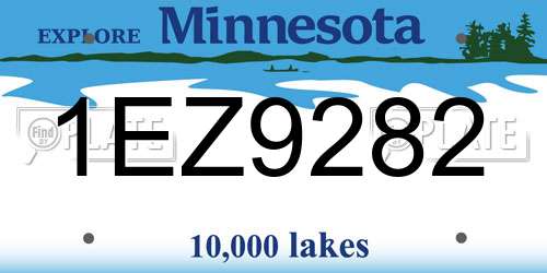 1EZ9282 Minnesota License Plate