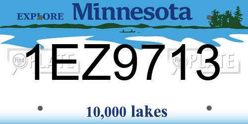 1EZ9713 Minnesota License Plate