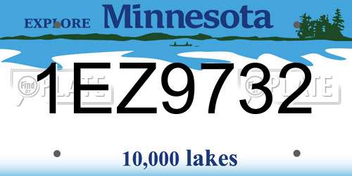 1EZ9732 Minnesota License Plate
