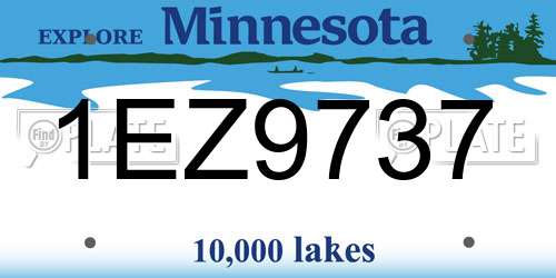 1EZ9737 Minnesota License Plate