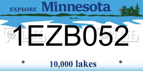 1EZB052 Minnesota License Plate