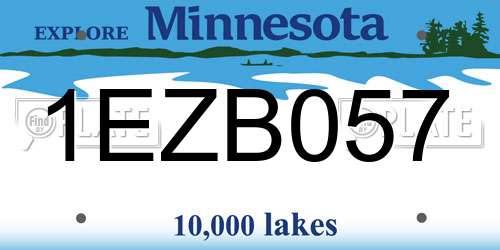 1EZB057 Minnesota License Plate