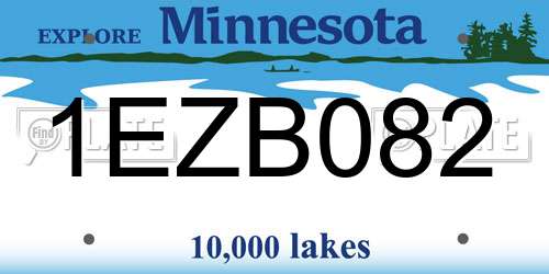 1EZB082 Minnesota License Plate