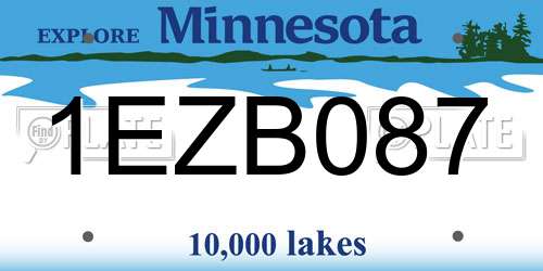 1EZB087 Minnesota License Plate