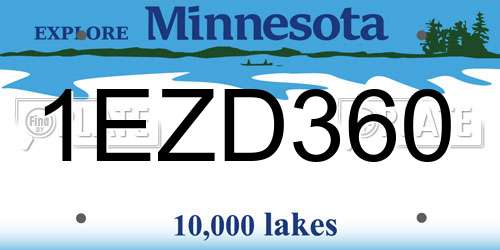 1EZD360 Minnesota License Plate