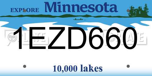 1EZD660 Minnesota License Plate