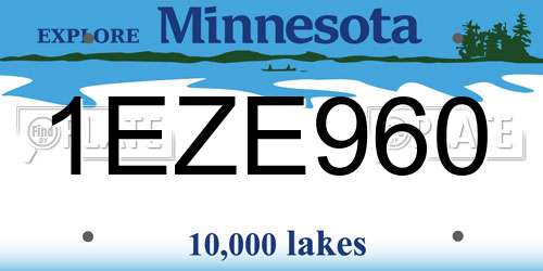 1EZE960 Minnesota License Plate