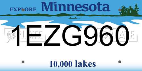1EZG960 Minnesota License Plate