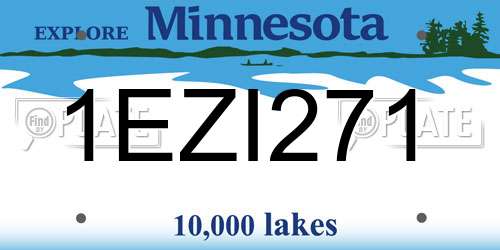1EZI271 Minnesota License Plate