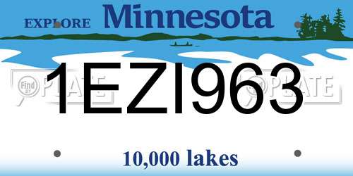 1EZI963 Minnesota License Plate