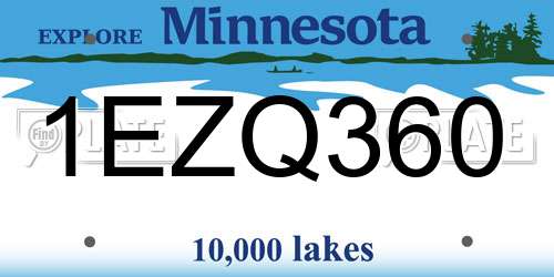 1EZQ360 Minnesota License Plate
