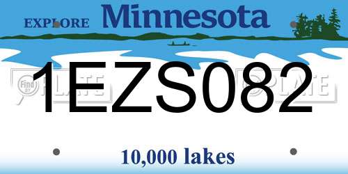 1EZS082 Minnesota License Plate