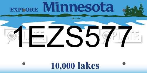 1EZS577 Minnesota License Plate