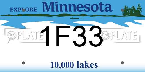 1F33 Minnesota License Plate