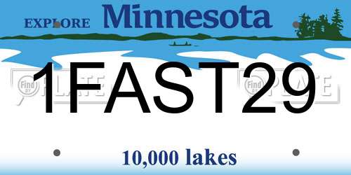 1FAST29 Minnesota License Plate