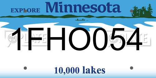 1FHO054 Minnesota License Plate