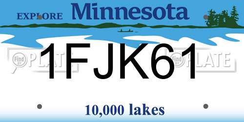 1FJK61 Minnesota License Plate