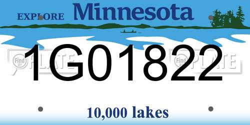 1G01822 Minnesota License Plate