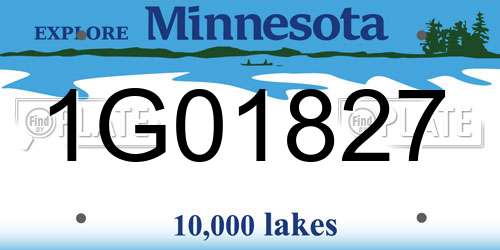 1G01827 Minnesota License Plate
