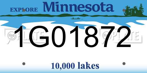 1G01872 Minnesota License Plate