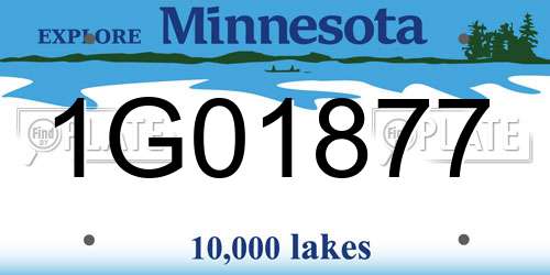 1G01877 Minnesota License Plate