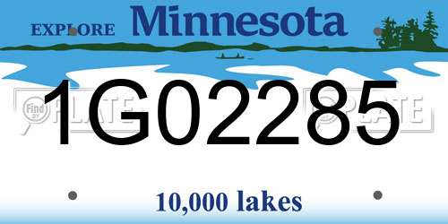 1G02285 Minnesota License Plate