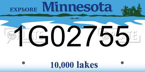 1G02755 Minnesota License Plate