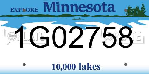 1G02758 Minnesota License Plate