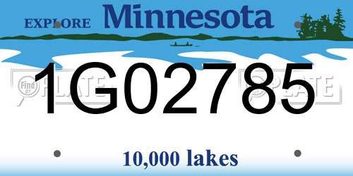 1G02785 Minnesota License Plate