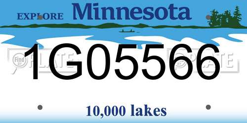 1G05566 Minnesota License Plate