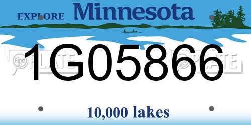 1G05866 Minnesota License Plate