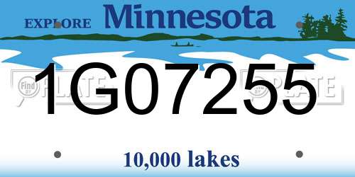 1G07255 Minnesota License Plate